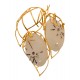 Brooch goldplated silver pvc , pearl  9.5x7cm
