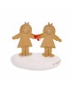 PANDORA ARTSHOP GIRLS TWINS BRASS MICROSCULPTURE 9x10cm