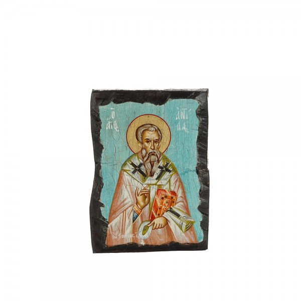 PANDORA ARTSHOP ICON SAINT ANTIPAS EGG-TEMPERA ON WOOD 24x18x4.5cm