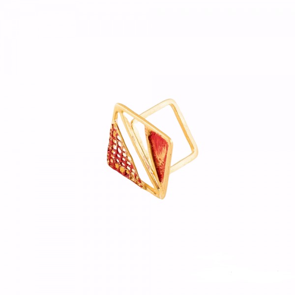 PANDORA ARTSHOP RING BRASS DOUBLE FINE GOLDPLATED 2.5x2.5cm