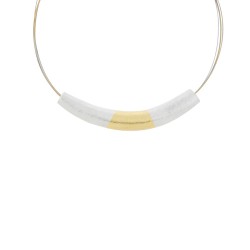 PANDORA ARTSHOP necklace 10cm silver 925° gold 22ΚΤ. Steel necklace 45 cm.