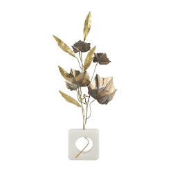 PANDORA ARTSHOP OLIVE-VINE LEAVES, BRASS-AZARDO-MARBLE BASE 37x8x3cm