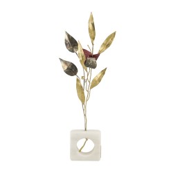 PANDORA ARTSHOP OLIVE-VINE LEAVES, BRASS-AZARDO-MARBLE BASE 37x8x3cm