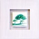 Wallpiece nature handpainted marble on wooden frame 40x40cm.