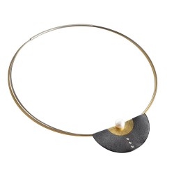 PANDORA ARTSHOP earings silver 925° gold 22ΚΤ 7.5cm