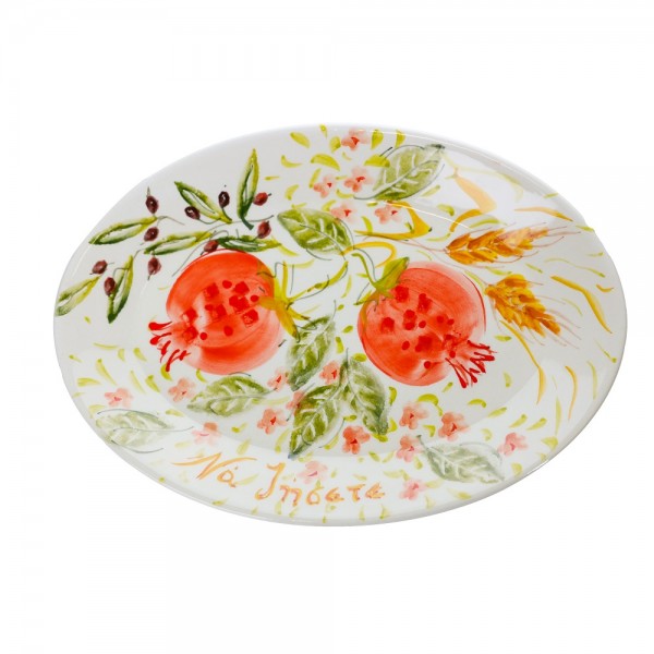 PANDORA ARTSHOP PLATTER  FLOWERS CERAMIC HANDPAINTED 23x23cm