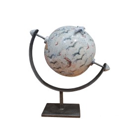 PANDORA ARTSHOP CERAMIC SPHERE,METALLIC BASE 28x26cm