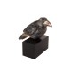 Bird ceramic stoneware raku sculpture 21x24cm.