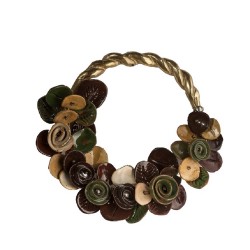 PANDORA ARTSHOP BRONZE WREATH WITH CERAMIC FLOWERS 23x24cm.