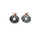 PANDORA ARTSHOP EARRINGS RUBIES ,GOLD 18K, OXIDIZED SILVER  925° 1.5x1cm