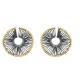 PANDORA ARTSHOP EARRINGS GOLD 18K, OXIDIZED SILVER  925° 3cm