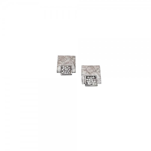 PANDORA ARTSHOP EARRINGS SILVER  925° 2x2 cm