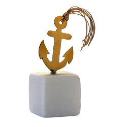 PANDORA ARTSHOP BRASS ANCHOR ON MARBLE 12x4.5x4.5cm.