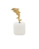 PANDORA ARTSHOP BRASS DOLPHINS ON MARBLE  8.5x4.5x4.5cm.