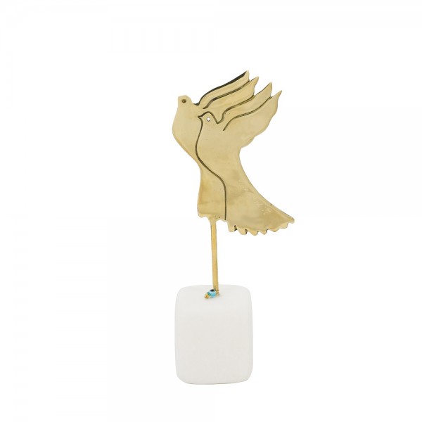 PANDORA ARTSHOP BRASS BIRDS ON MARBLE BASE 24.5x9x5cm