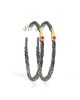 PANDORA ARTSHOP EARRINGS HOOPS RUBIES ,GOLD 18K, OXIDIZED SILVER  925° 4cm