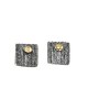 PANDORA ARTSHOP EARRINGS GOLD 18K, OXIDIZED SILVER  925° 1cm