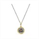 PANDORA ARTSHOP PENDANT RUBY ,GOLD 18K, OXIDIZED SILVER  925° 2x1.5cm