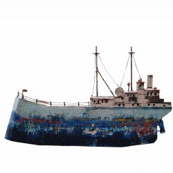 ΠΑΝΔΩΡΑ ARTSHOP SHIP BRONZE WOOD ACRYLIC COLOURS 24x41x3.5cm