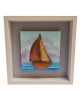 PANDORA ARTSHOP WALLPIECE SHIP PAINTING,BRONZE,COPPER 35x35cm