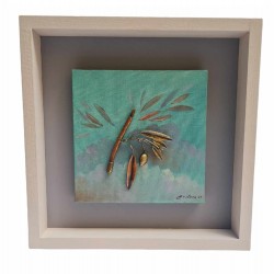 PANDORA ARTSHOP WALLPIECE OLIVE BRANCH PAINTING,BRASS 35x35cm