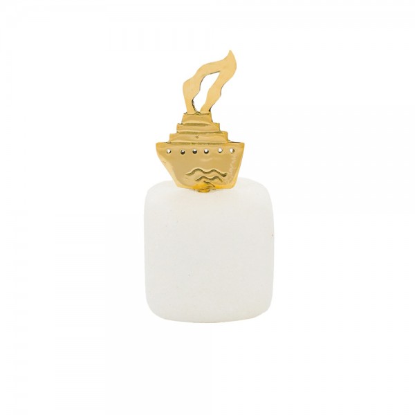 PANDORA ARTSHOP BRASS SAILBOAT ON MARBLE 9.5x4.5x4.5cm.