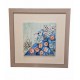 PANDORA ARTSHOP WALLPIECE HANDPAINTED PEACOCK ON WOODEN FRAME 55x55cm.