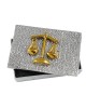 PANDORA ARTSHOP BOX ALUMINIUM BRONZE JUSTICE SYMBOL 10x3cm