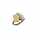 Ring rhodium silver 925°gold  22K ruby 0.15ct 2x2cm No 53.5