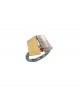 Ring rhodium silver 925°gold  22K ruby 0.15ct 2x2cm No 53.5