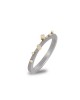 Ring silver 925° gold 22K two diamonds 2x0,01ct 10mm no 53