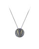 Pendant devil eye gold  18K, oxidized silver  925°  1.7cm chain 45cm