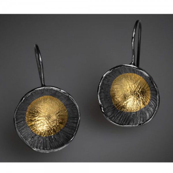 Earrings  1.9cm silver 925° gold 22k