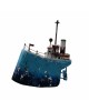 Ship bronze wood acrylic colours 17x15x2cm