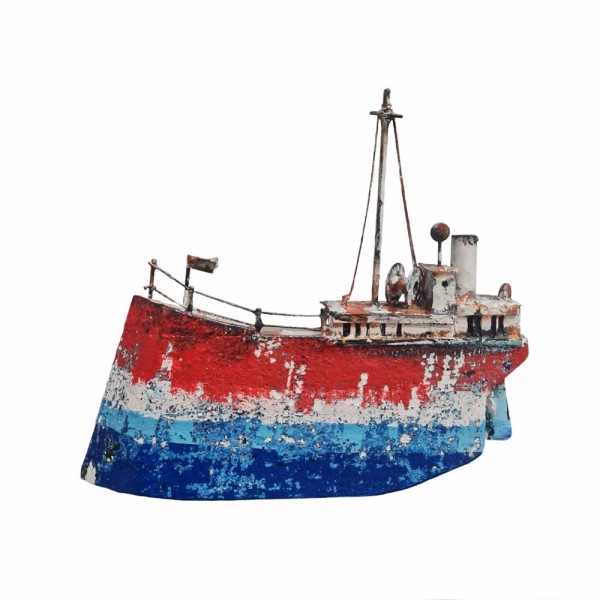 Ship bronze wood acrylic colours 21x17x2cm