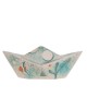 Ship ocean handpainted clay eartenware 21x9x9cm