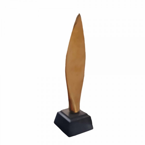 Flame brass sculpture on oxidized brass base 21×5.6×5.8 cm