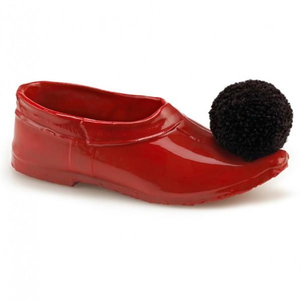 Greek red tsarouchi with black tassel in porcelain 22x7x5cm