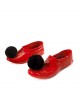 Greek red tsarouchi with black tassel in porcelain 22x7x5cm