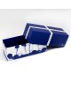 Greek white tsarouchi with blue tassel in porcelain 20x7x5cm