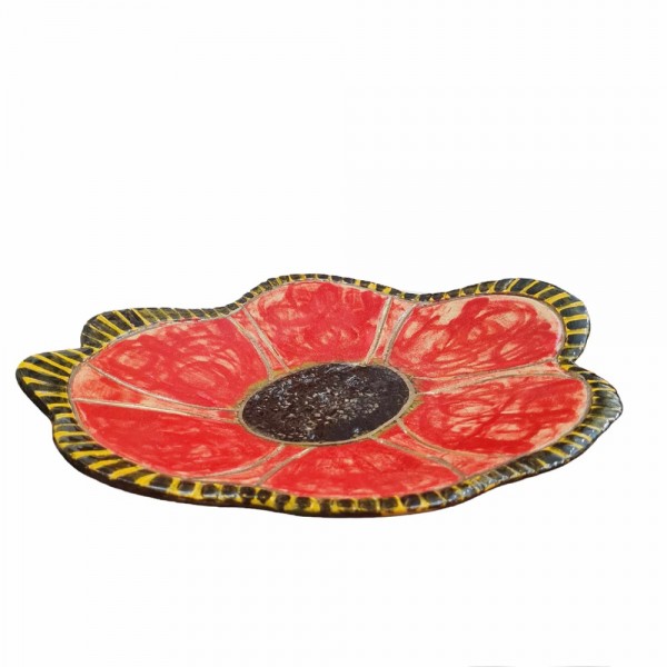 Platter poppy clay stoneware 37x31cm