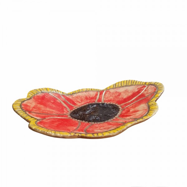Platter poppy clay stoneware  32x23cm