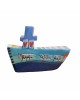 Ship with messages handpainted  clay 16x11x3cm