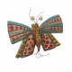 Wallpiece butterfly handpainted clay stoneware 18x20cm.