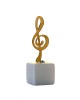 Brass treble clef on marble base 15.5x5x5cm.