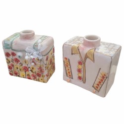 Ceramic vases couple clay stoneware 16x14x8cm / 16x14x8cm