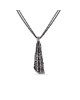 Pendant silver 925° & rhodium silver 925° 6.5x1.5cm double chain 50cm