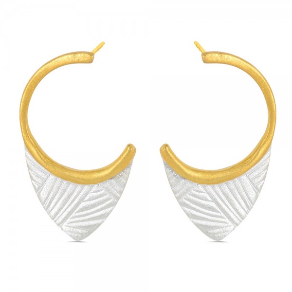 Earrings matt goldplated silver 925° 4x2.5cm