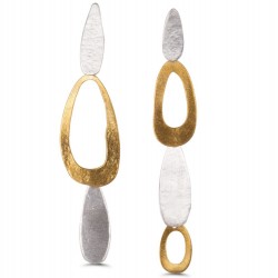 Earrings matt goldplated silver 925° 4x2.5cm8x2cm