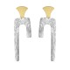 Earrings matt goldplated silver 925° 7x2cm